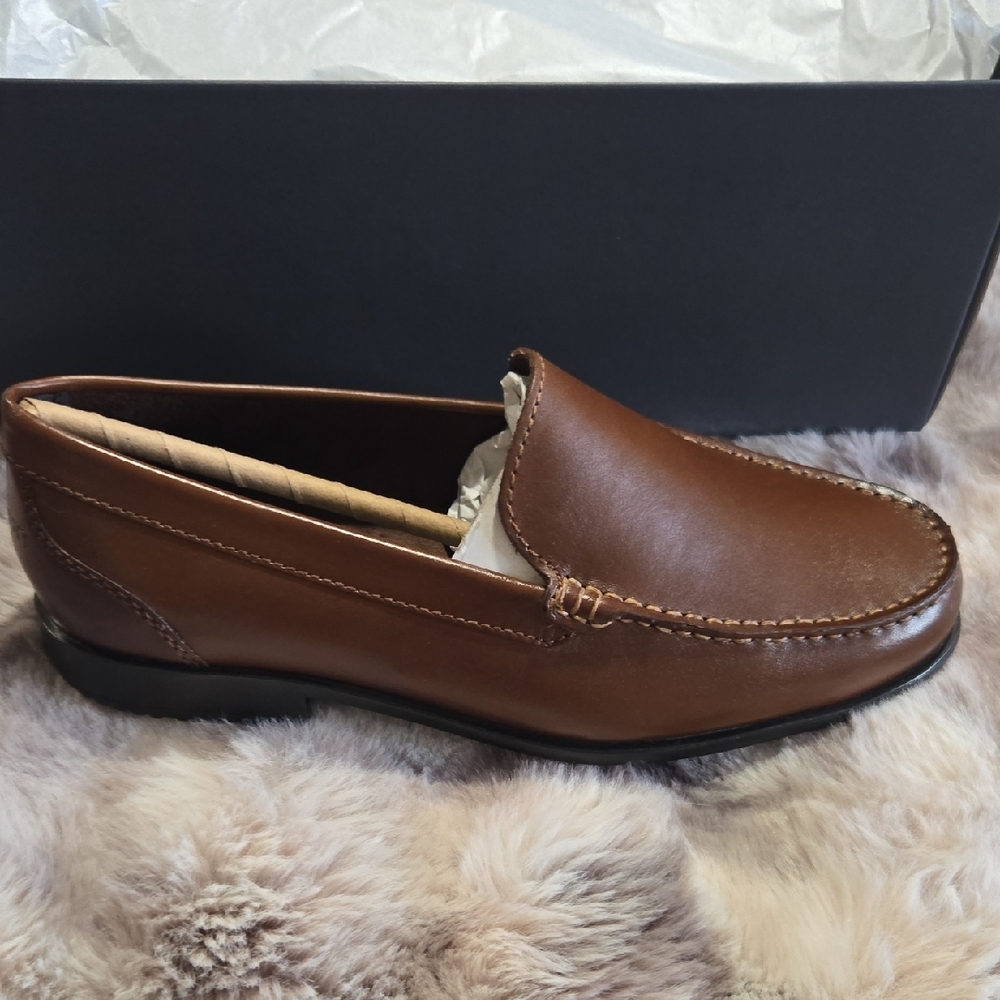 Rockport Men's Brown Leather Slip-On Loafers
